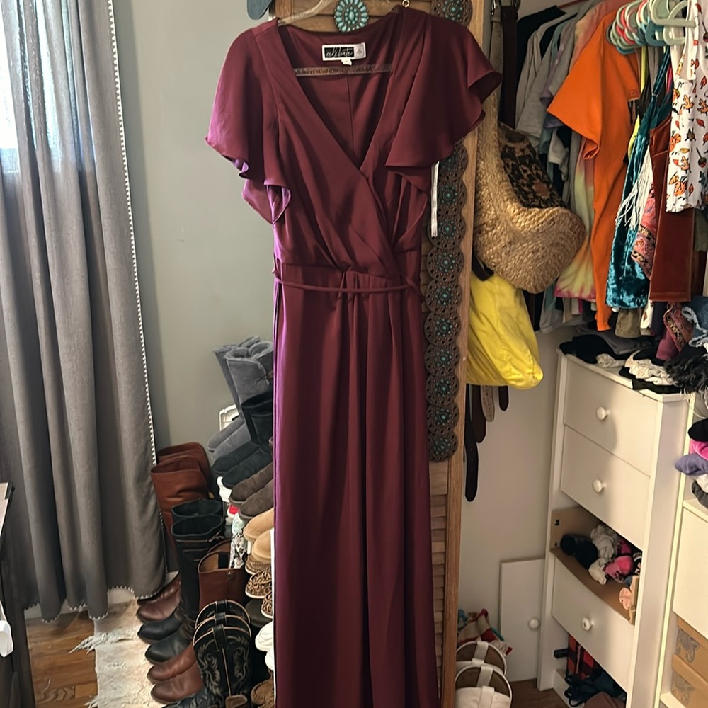 Wine Colored Davids Bridal Bridesmaid Dress